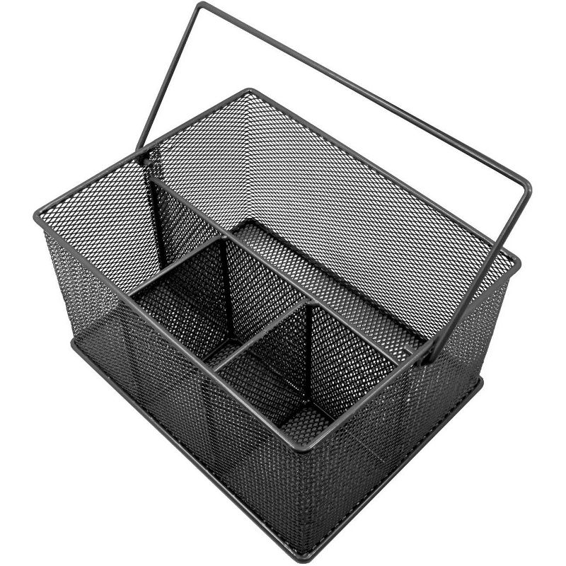 Sorbus Mesh Utensil and Napkin Holder Black