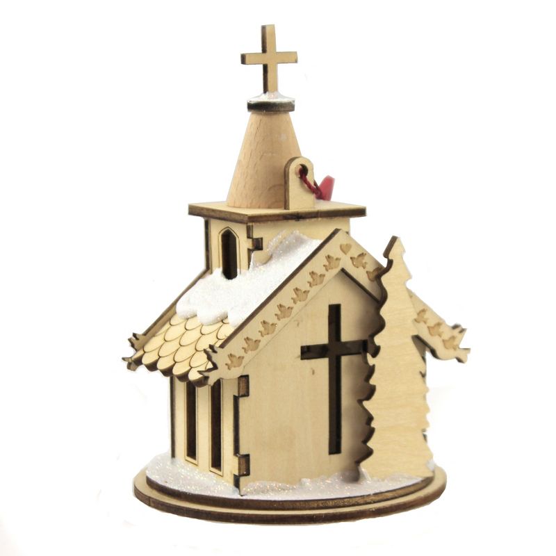 Ginger Cottages 4.75" Nativity Chapel Ornament Cross  -  Tree Ornaments