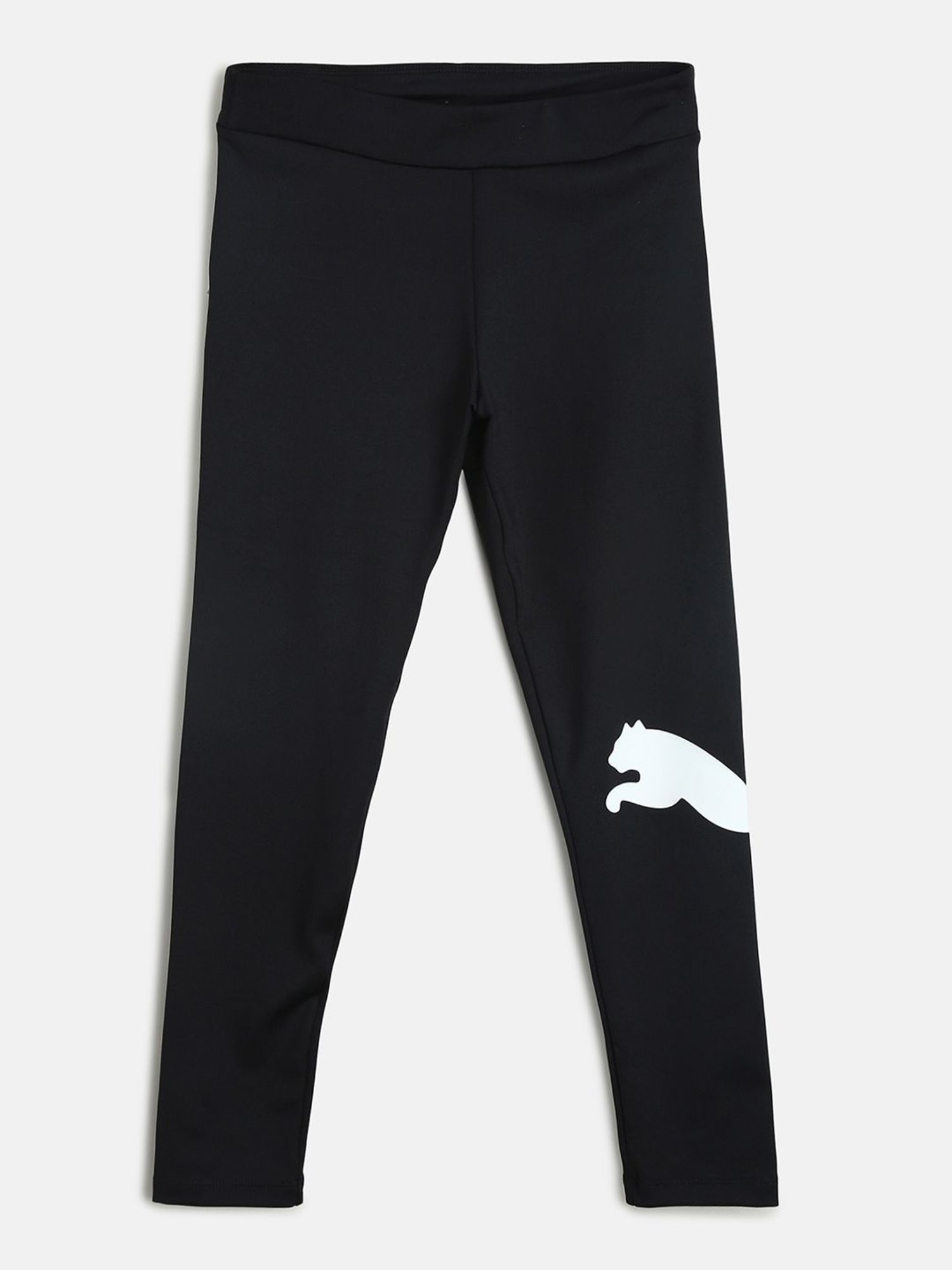 Puma Girls Active Black Logo Print Tights