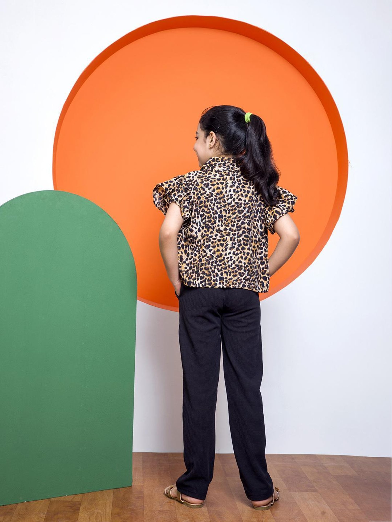 NEUDIS Kids Black Printed Top, Shirt with Trousers