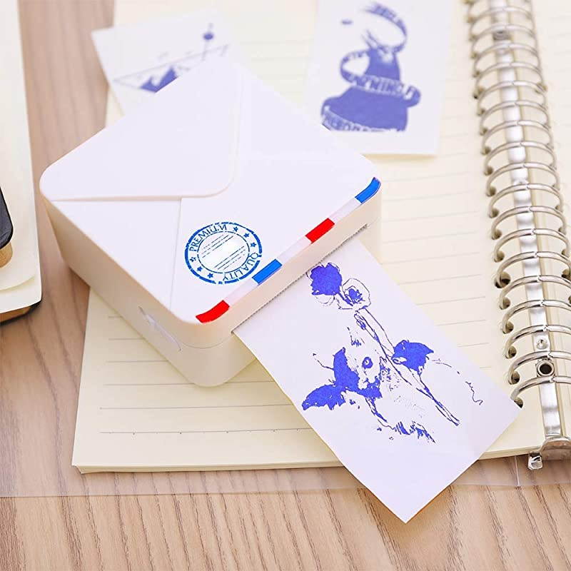 M02S Mini Bluetooth Pocket Printer- 300dpi Thermal Mobile Printer Compatible with iOS & Android for Plan Journal, Organization,Study Notes,Working Assistance, Photos Printing, Gift, White