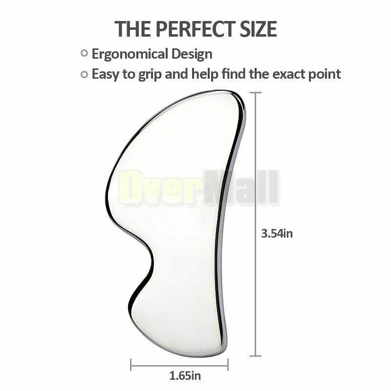 Gua Sha Stainless Steel  Stone Muscle Scraping Tool Massage Therapy Tissue USA