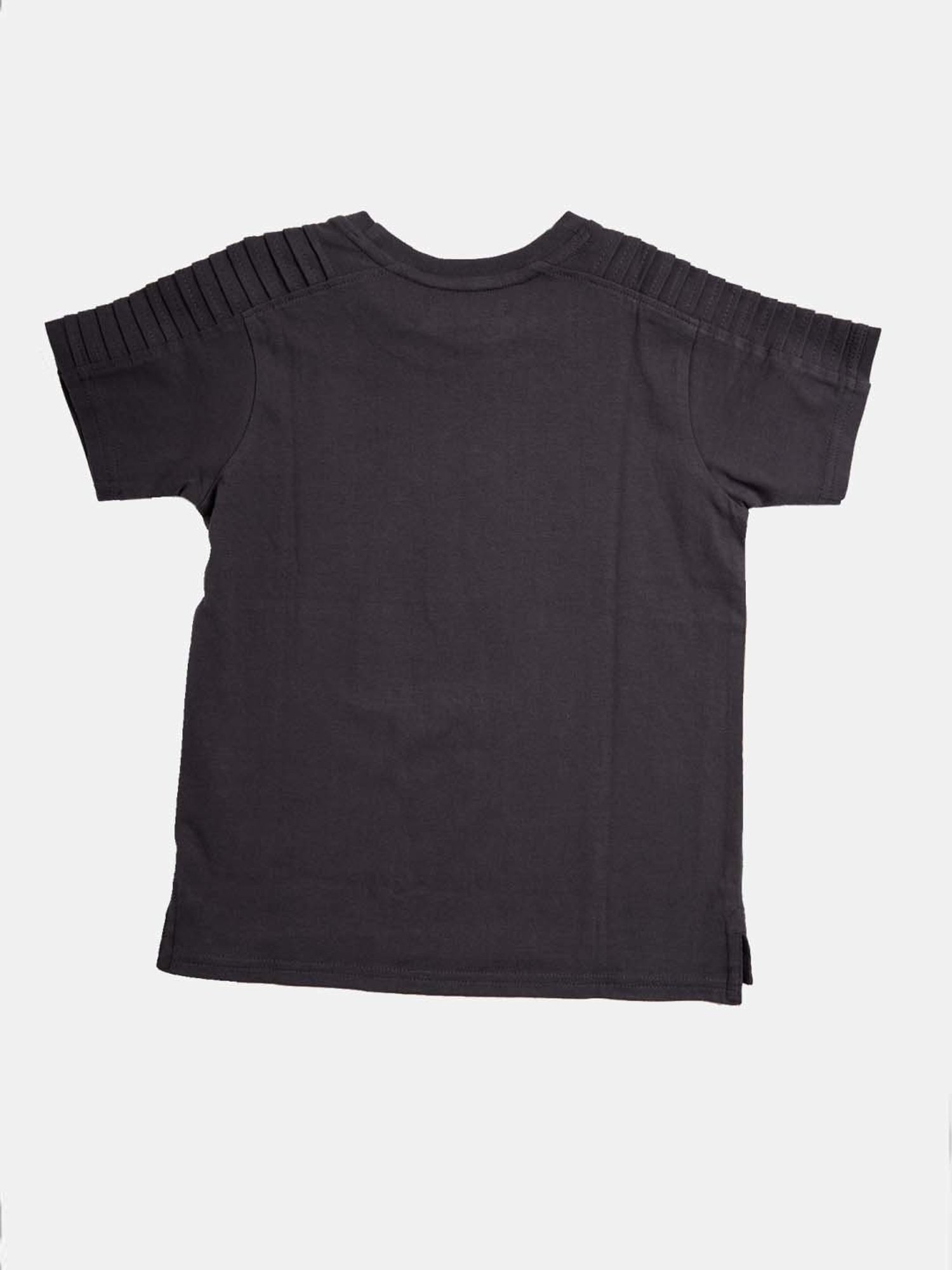 Angel & Rocket Kids Grey Cotton Printed T-Shirt