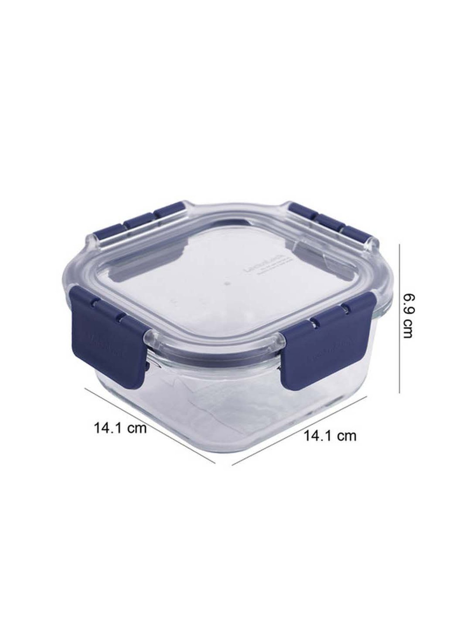Lock & Lock Transparent & Navy Glass Food Storage Container - Set of 3