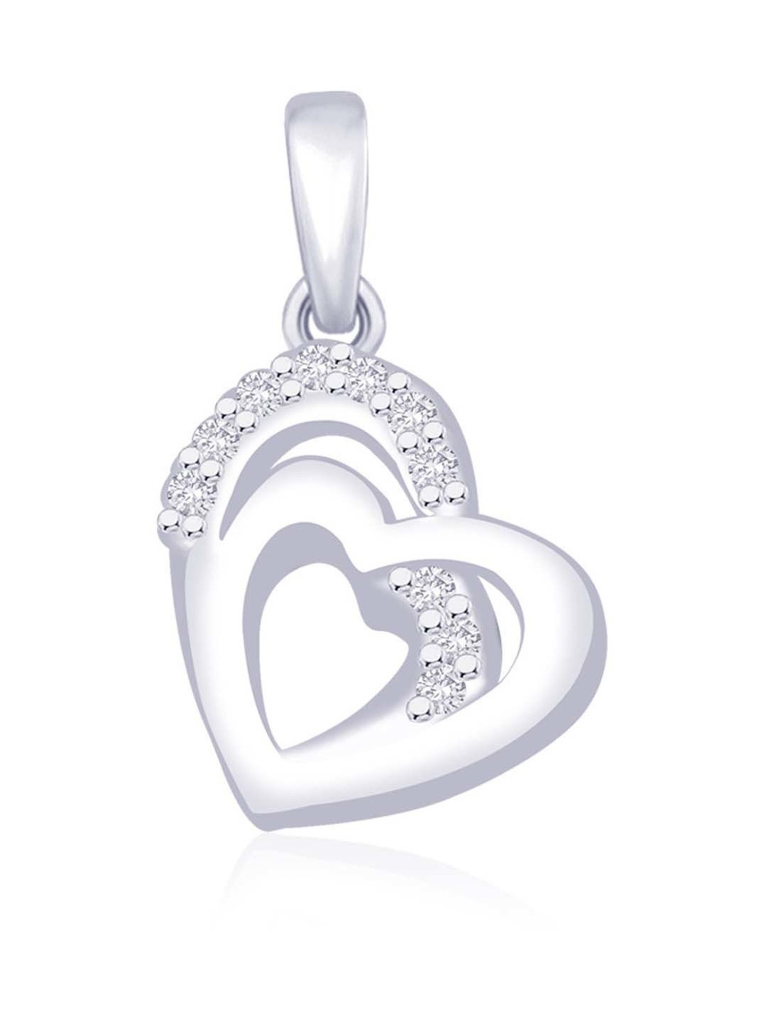 Taraash 92.5 Sterling Silver Heart Pendant without Chain for Women