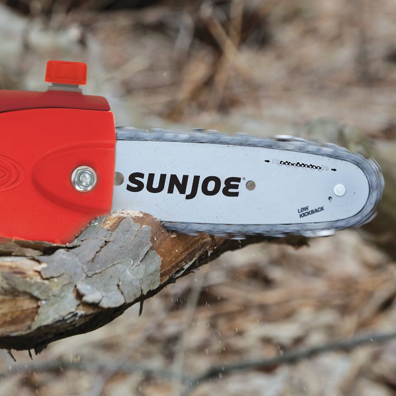 Sun Joe iON8PS2-LT-RED 8'' 40-Volt iONMAX Cordless Telescoping Multi-Angle Pole Chain Saw Kit
