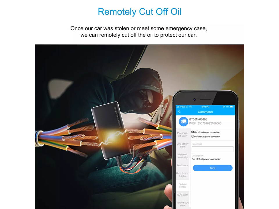 JIMIIoT GT06N Car Tracker With 2G GSM Real Time Tracking Voice Monitoring Multiple Alarms Tracker Remote Cut-off Via Platform APP