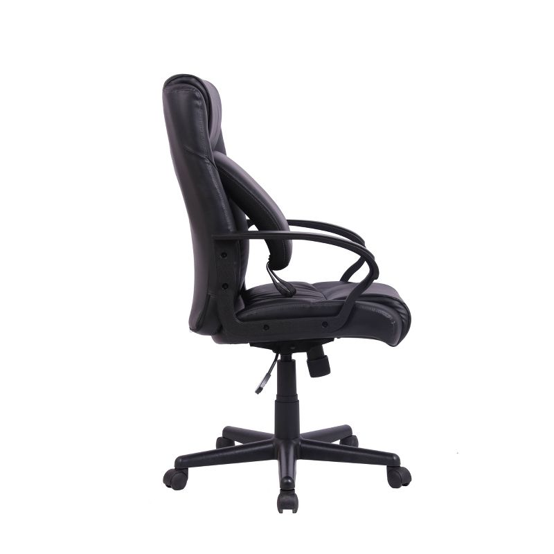 Adjustable Office Chair with Expandable Back Support Black - WOVENBYRD