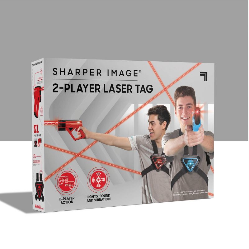 SHARPER IMAGE Two-Player Toy Laser Tag Blaster Blaster & Vest Armor Set for Kids