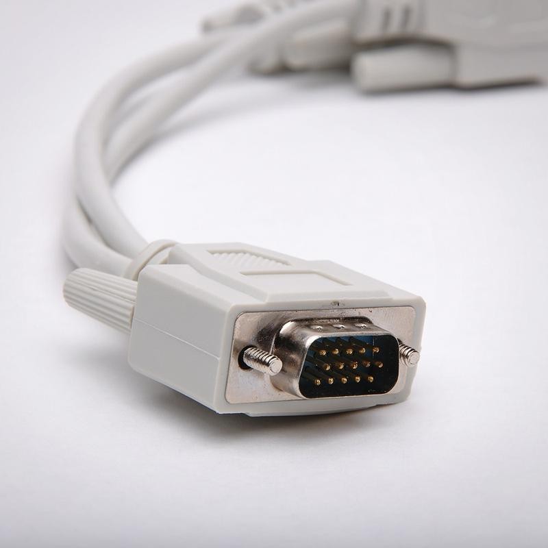 FireFold VGA-1M-2F-SPLIT VGA Splitter Cable - 8 Inch - Connect 2X VGA Monitors to a Single Computer - Duplicates Video Output on Both Screens