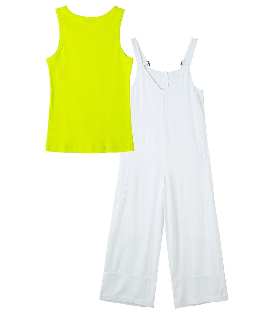 Habitual Big Girls 7-16 Wide-Leg Overall & Tank Top Set