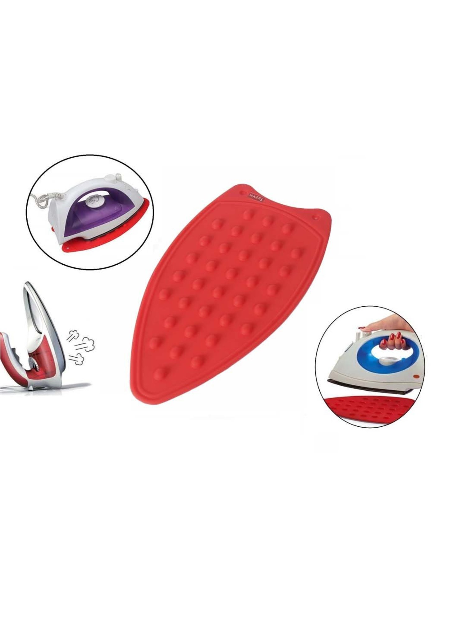 HAZEL 'Heat Resistant Rest Protector' Red Silicone Foldable Iron Mat - Set of 1