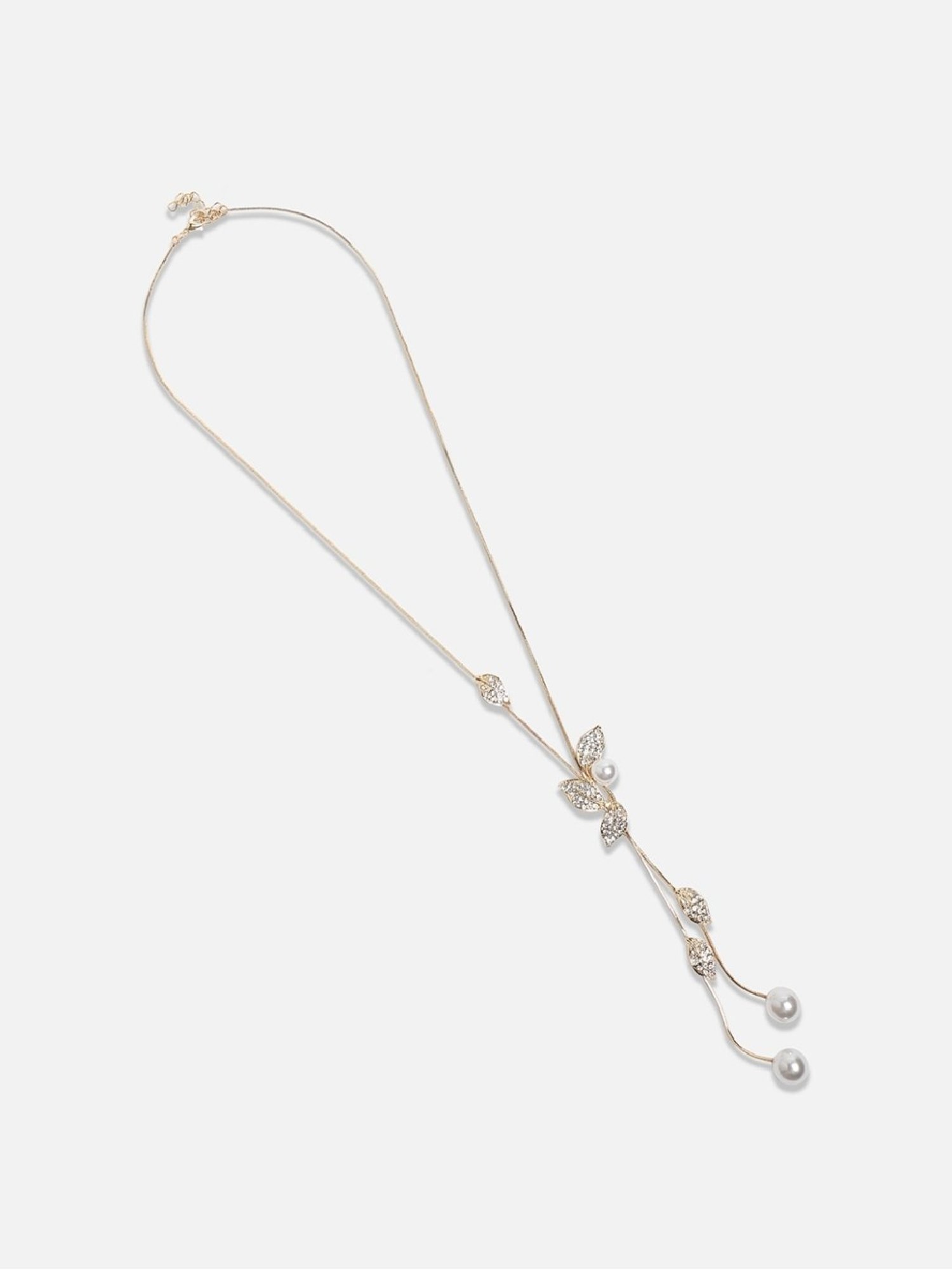 Sohi women's leaf drop negligee necklace chalice silver