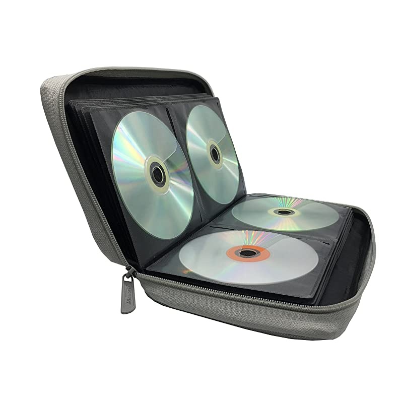 64 Disc CD DVD BluRay Portable Wallet Storage Organizer Holder Case Bag Album Box 64Capacity Blue