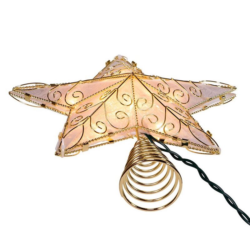 Tree Topper Finial 10.5" Gold Reflector Star Tree Topper Light  -  Tree Toppers