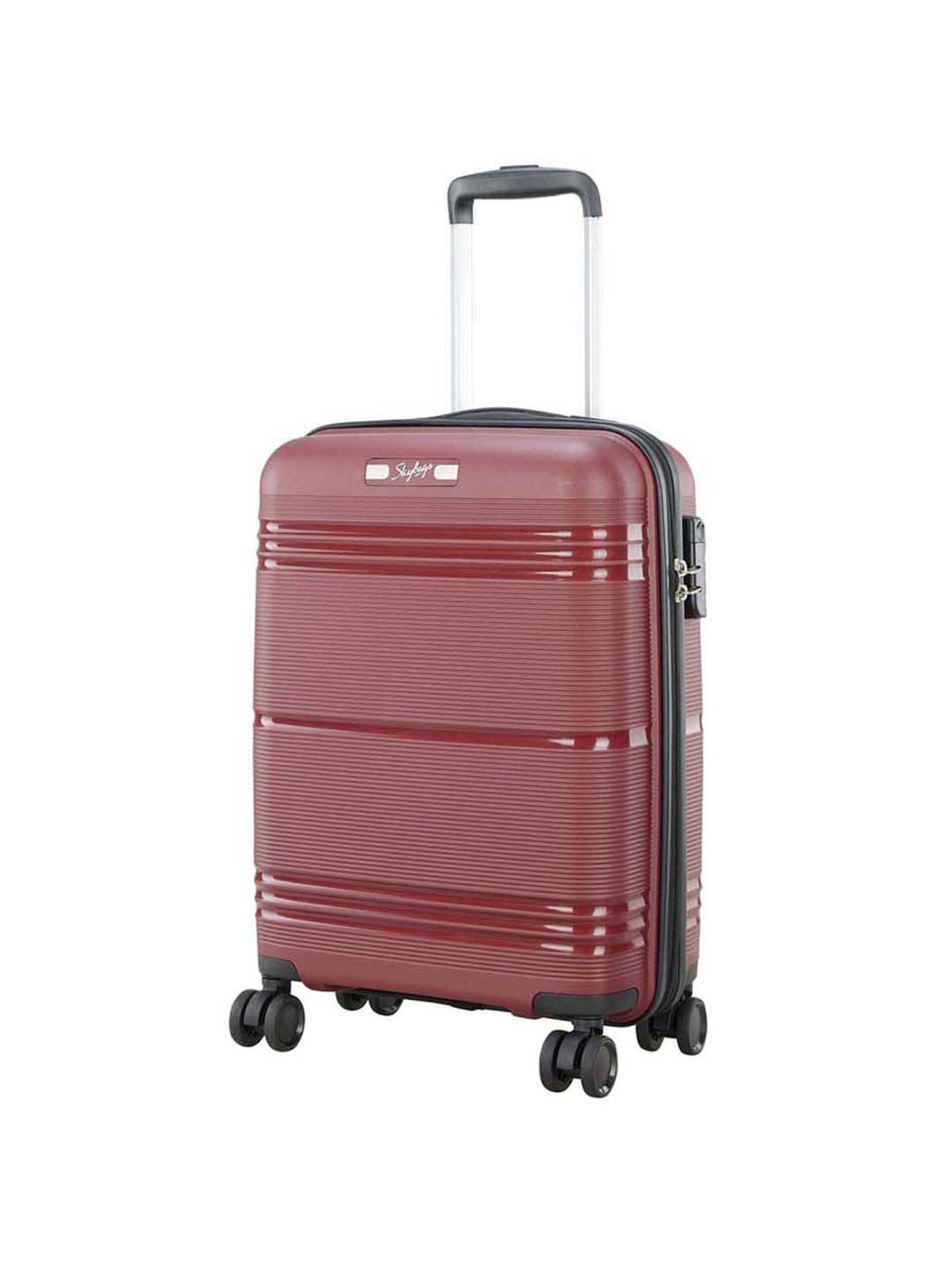 Skybags Focus Maroon Striped Hard Cabin Trolley Bag - 40 cm
