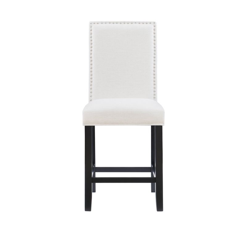 24" Stewart Upholstered Counter Height Barstool - Glitz White - Linon