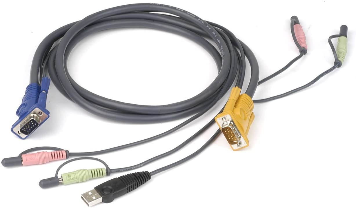 IOGEAR Micro-Lite Bonded All-in-One USB KVM Cable 6 Feet G2L5302U