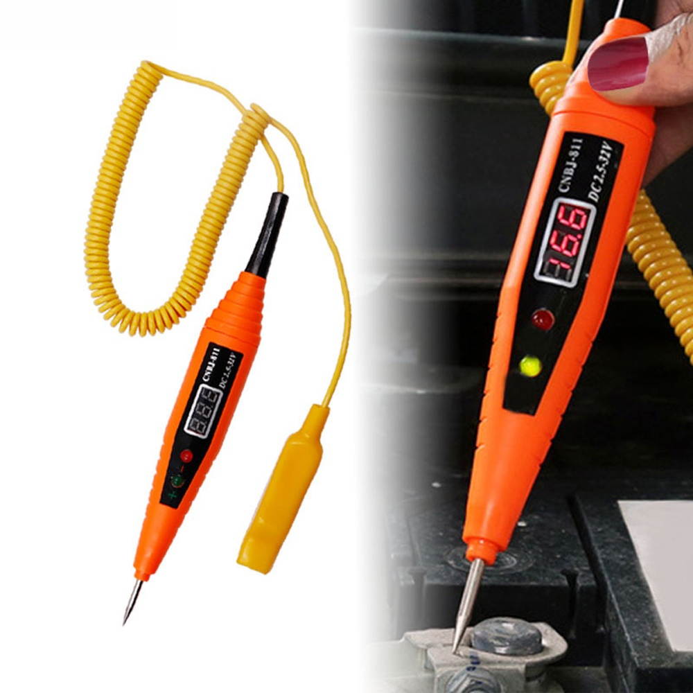 Car Electrical Circuit Test Pen Digital Display Auto Voltage Testing Diagnostic Pen Repairing Tools Car Accessories