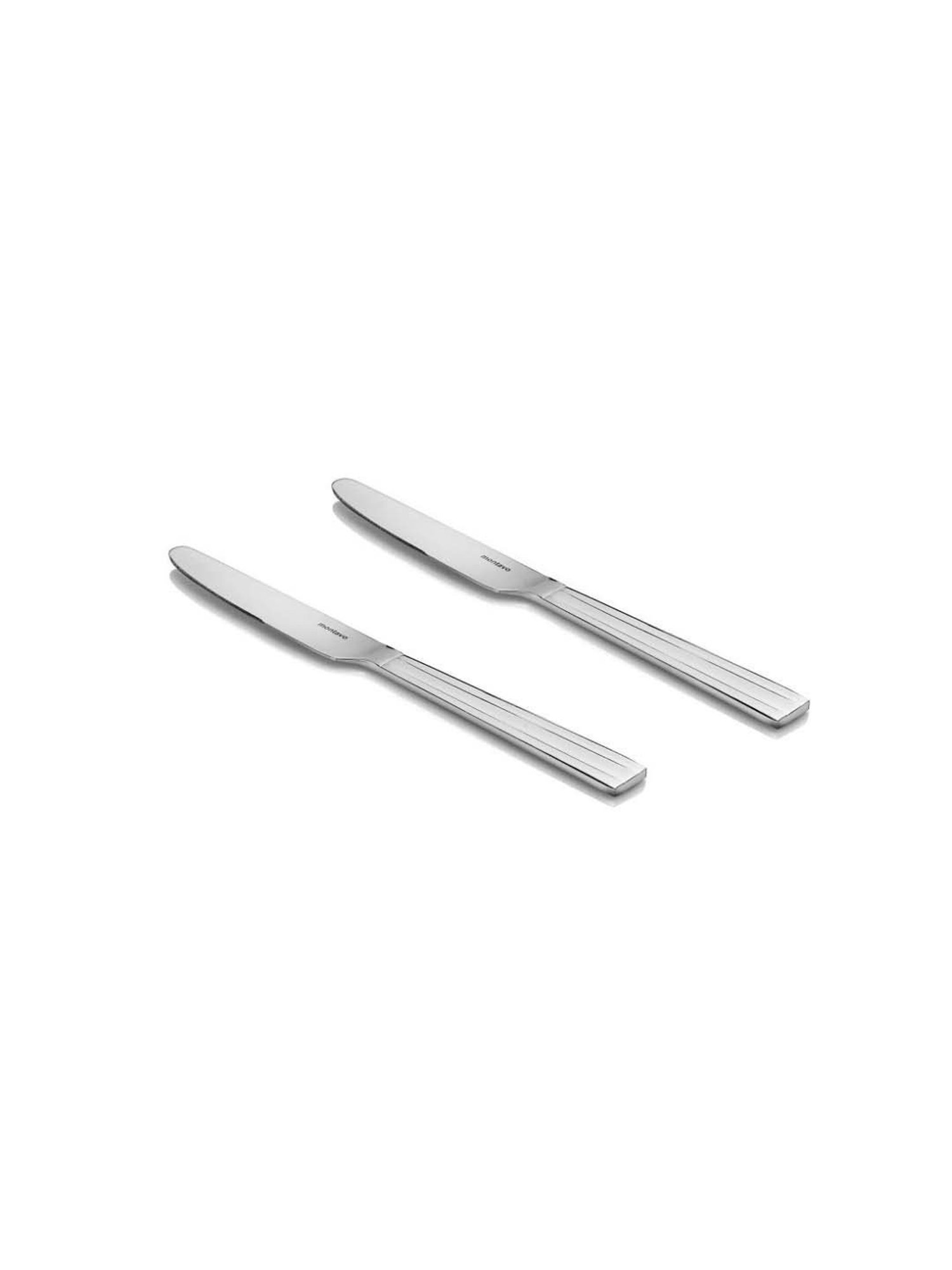 FnS Flair Silver Stainless Steel Dinner Knife - Set of 2