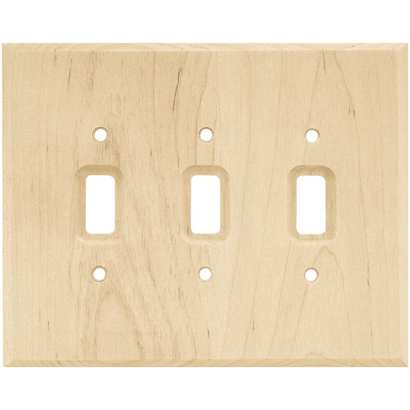 Franklin Brass Square Triple Switch Wall Plate Unfinished Wood Brown