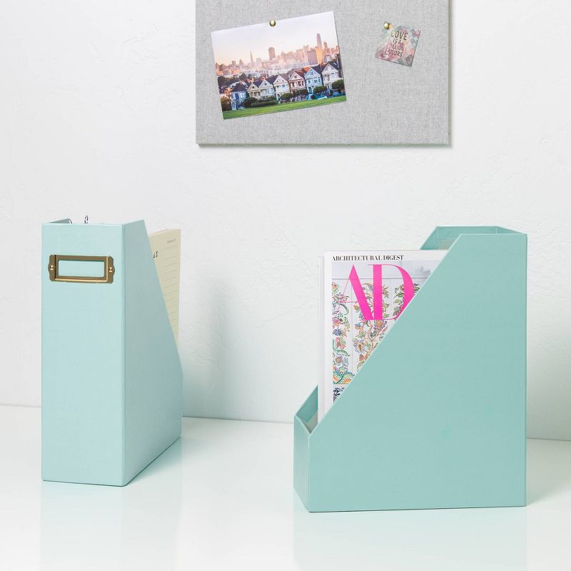 U Brands 2pk Paperboard Magazine File Holder - Mint