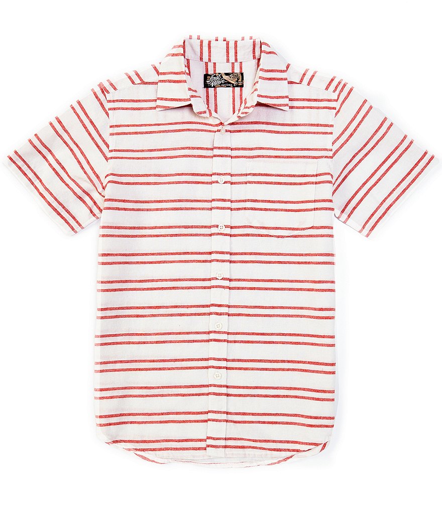 First Wave Big Boys 8-20 White & Red Stripe Woven Button-Front Shirt
