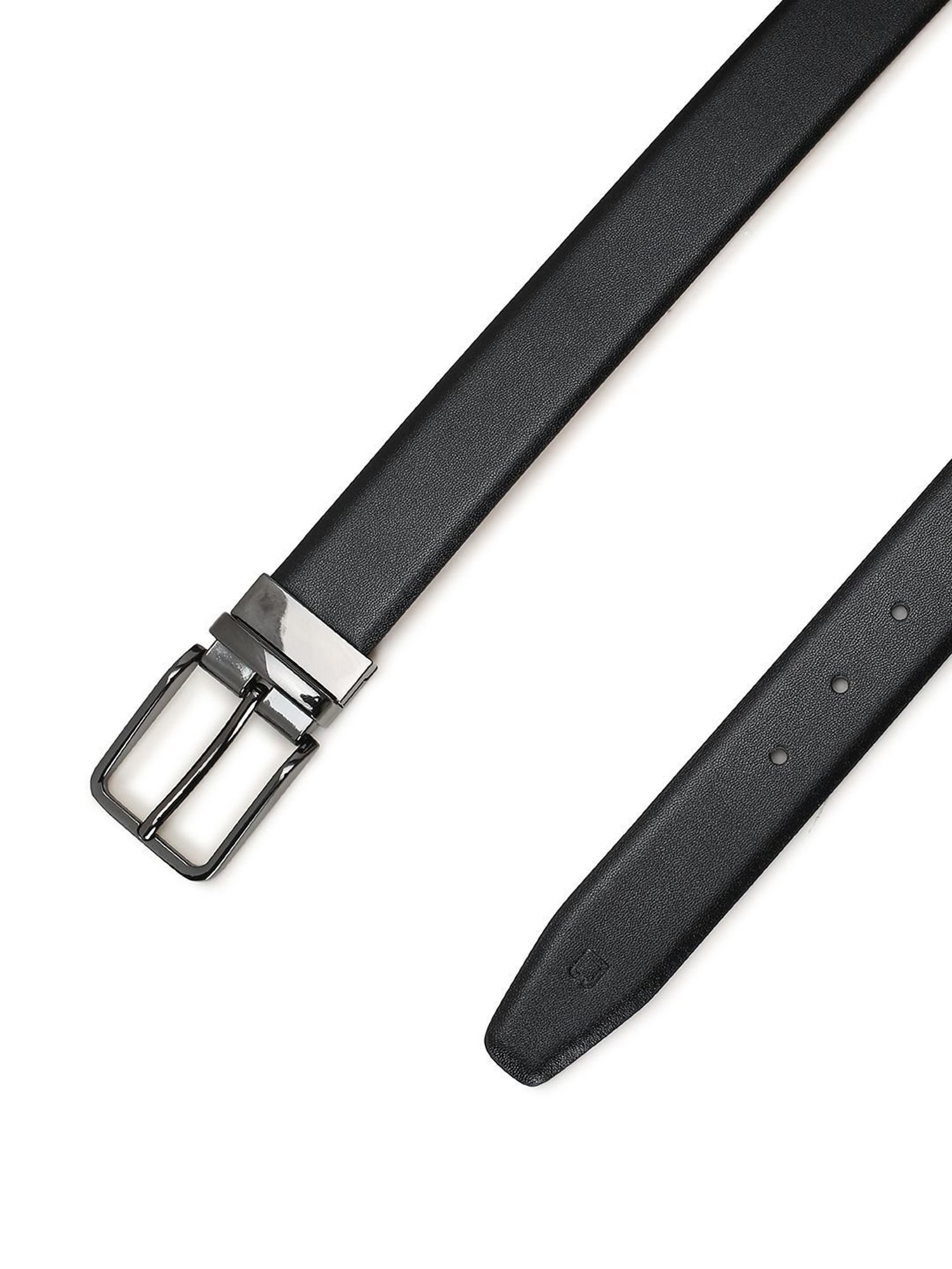 Crusset Black Leather Formal Belt for Men