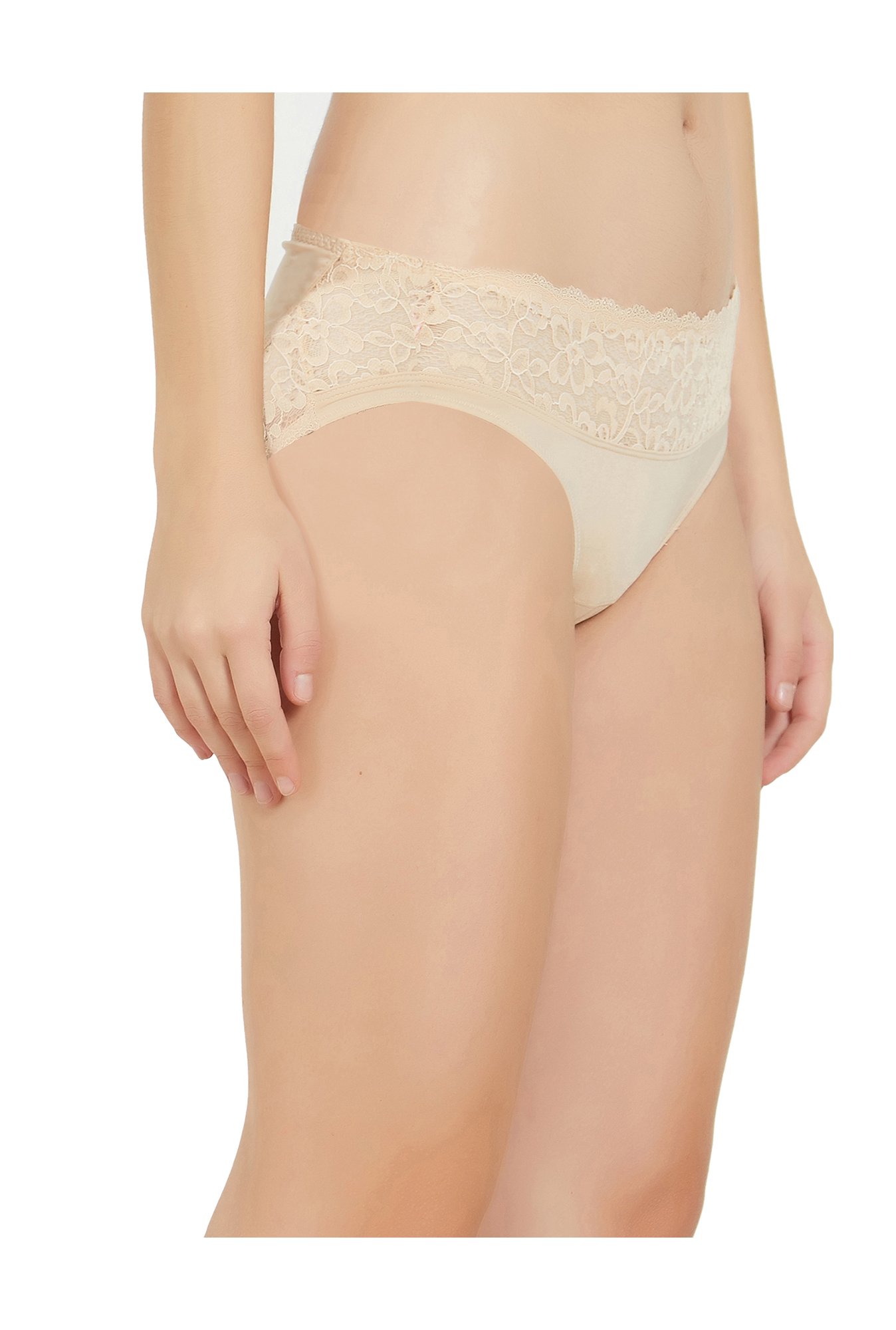Soie Beige Lace Bikini Panty
