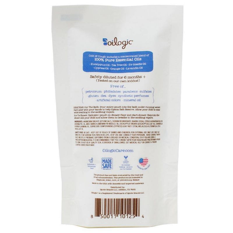 Oilogic Kids Cold & Cough Essential Oil Epsom Salt Soak - 4pk/24oz