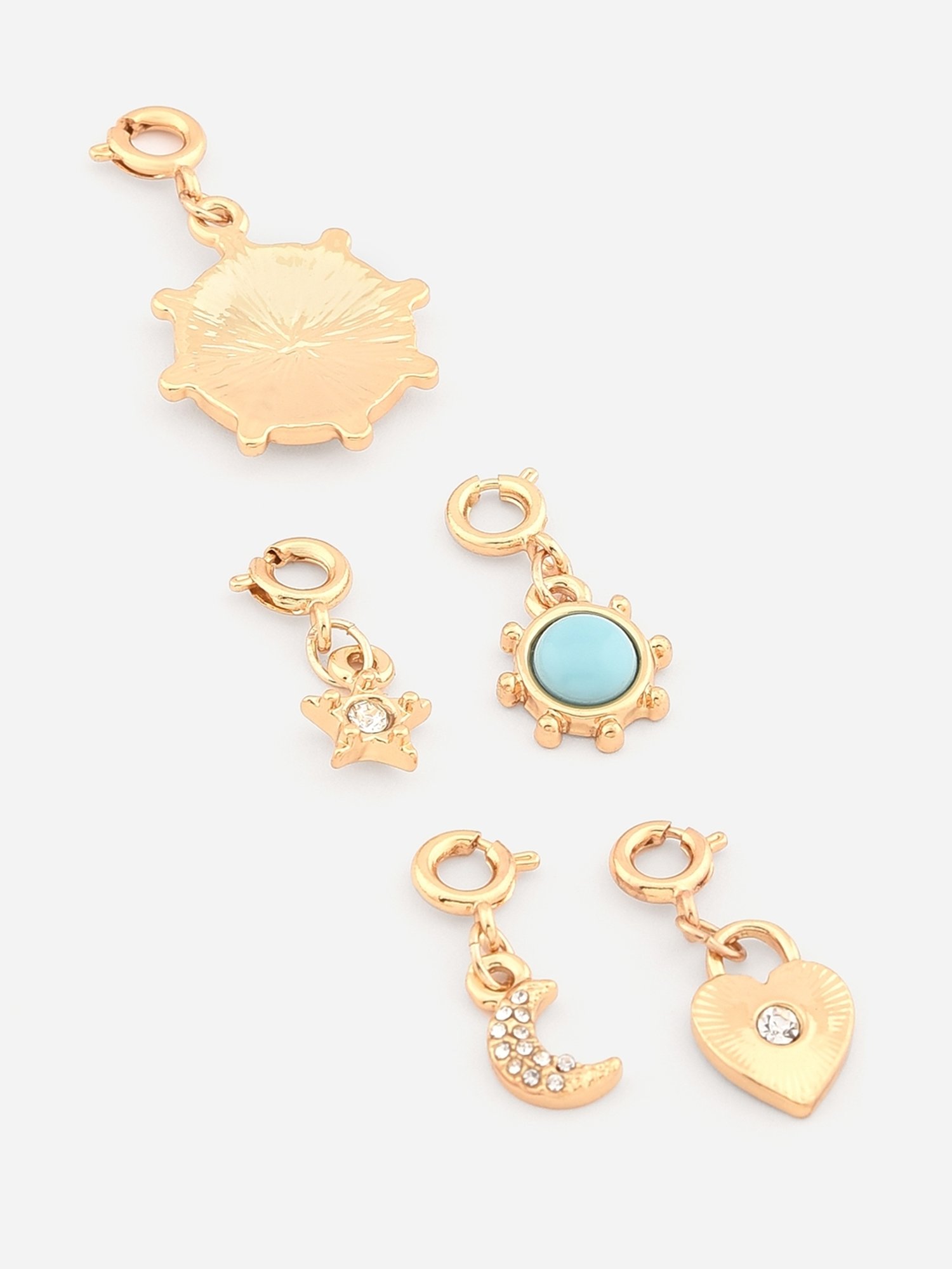 ToniQ Interchangeable Gold-Plated Charm Pendants for Women - Set of 6