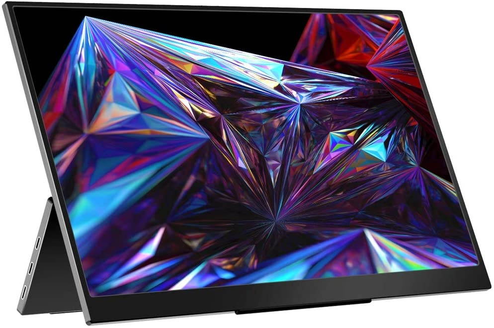 Portable Monitor &ndash; 2020 Upgraded 13.3 Inch 1080P FHD HDR FreeSync Ultra Slim USB-C Portable Display with Kickstand Dual Type-C Mini HDMI Dual Speakers for Laptop PC Mac Surface Xbox PS4 Switch Phone