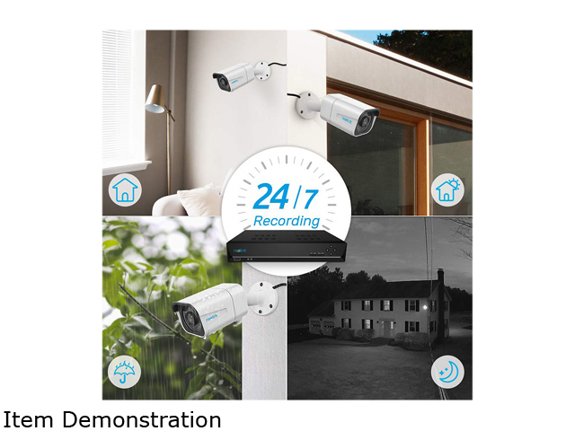 Reolink 4K Ultra HD 8CH POE Security Camera System, 4 x Wired 8MP Outdoor PoE IP Cameras, 8MP 8-Channel NVR with 2TB HDD Video Surveillance System for 24/7 Recording RLK8-800B4