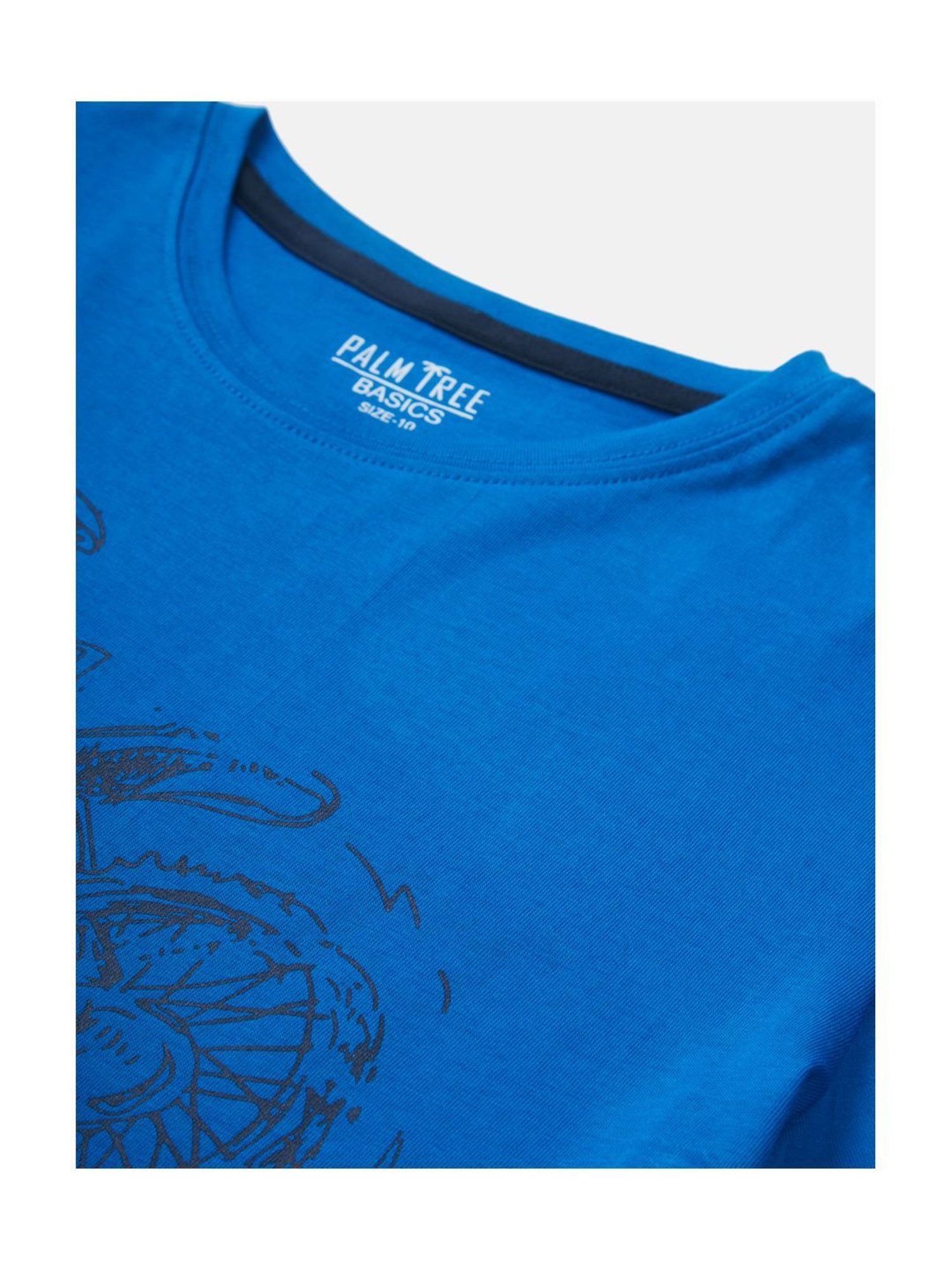 Palm Tree Kids Blue Printed T-Shirt
