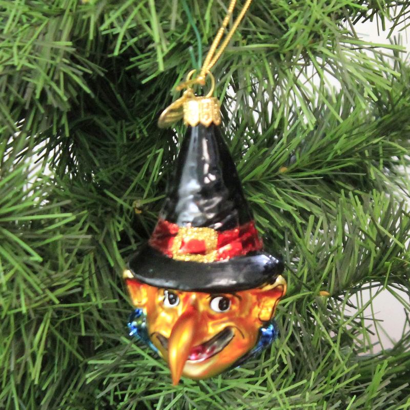 Morawski 3.75" Hook Nosed Witch Ornament Halloween Troll Wicked  -  Tree Ornaments