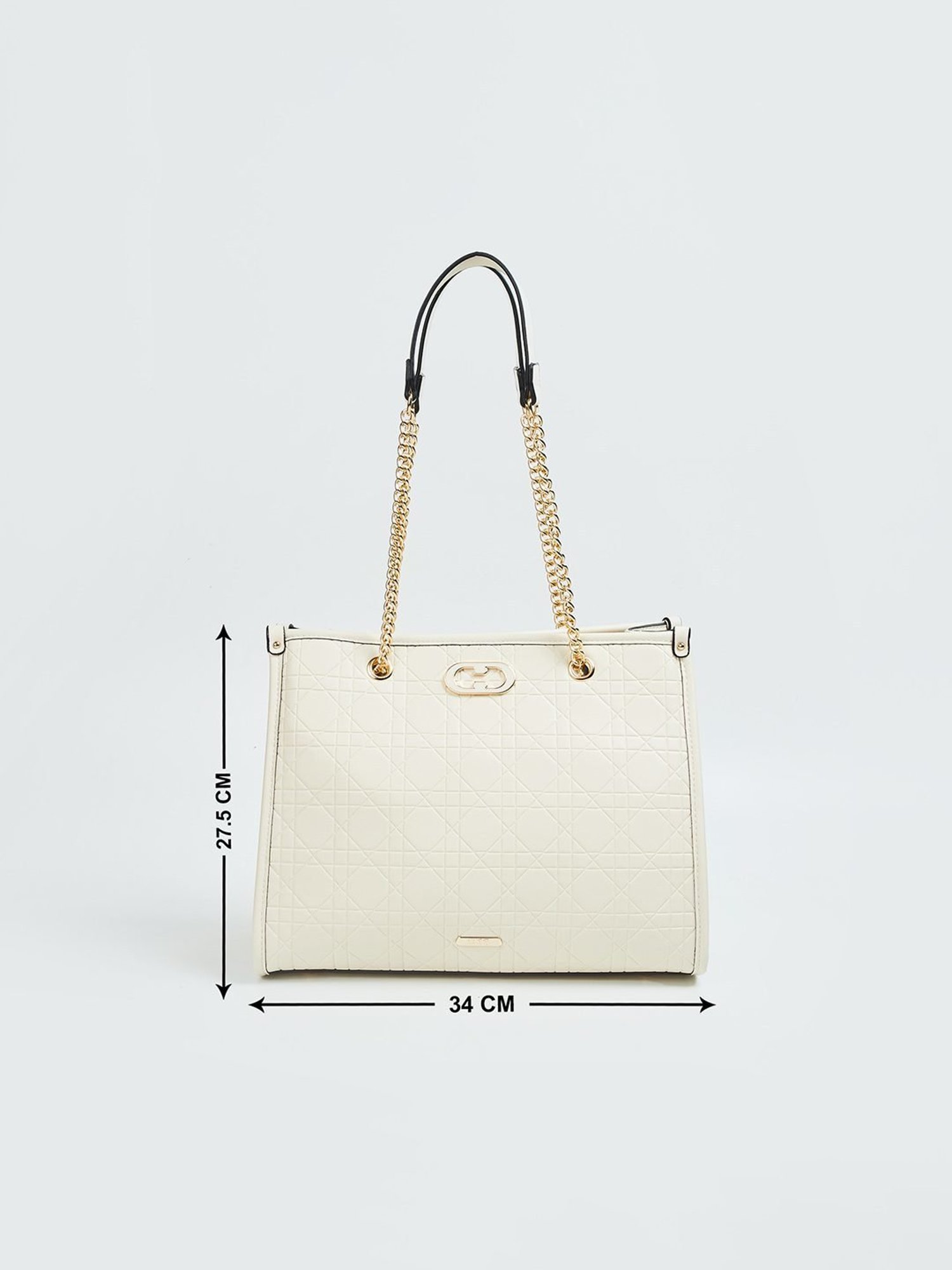 Code by Lifestyle White Textured Tote Bag