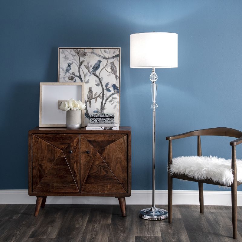 nuLOOM Bridgeton 63" Crystal Floor Lamp Lighting - Silver 63" H x 16" W x 16" D