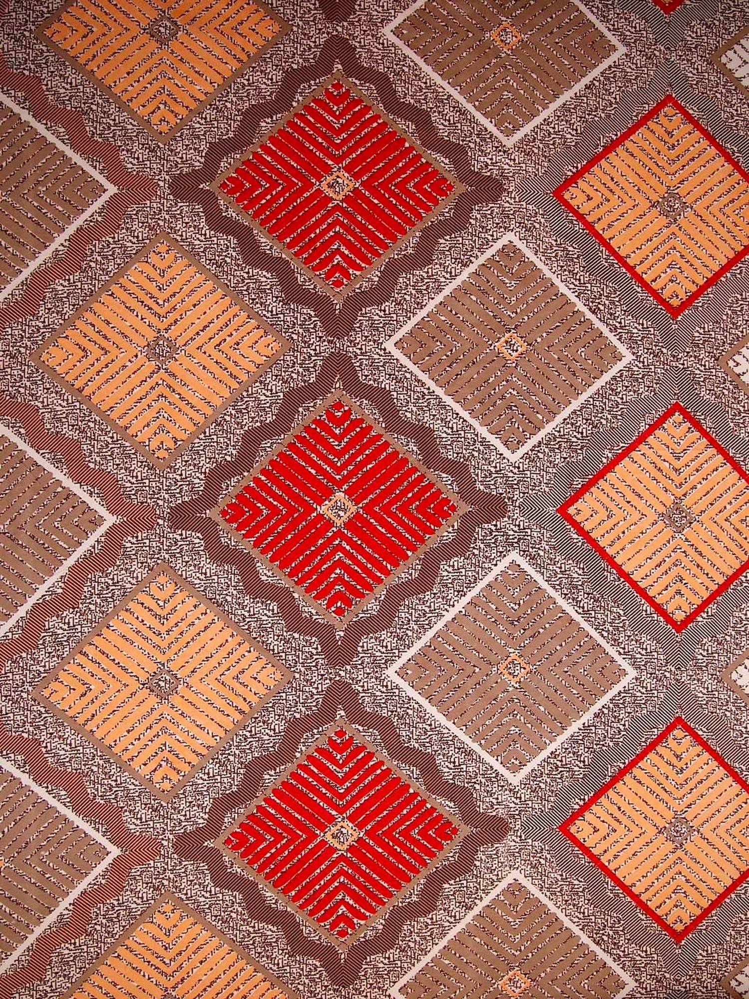 Ariana Brown & Red Microfibre 144 TC Queen Bedsheet With 2 Pillow Covers