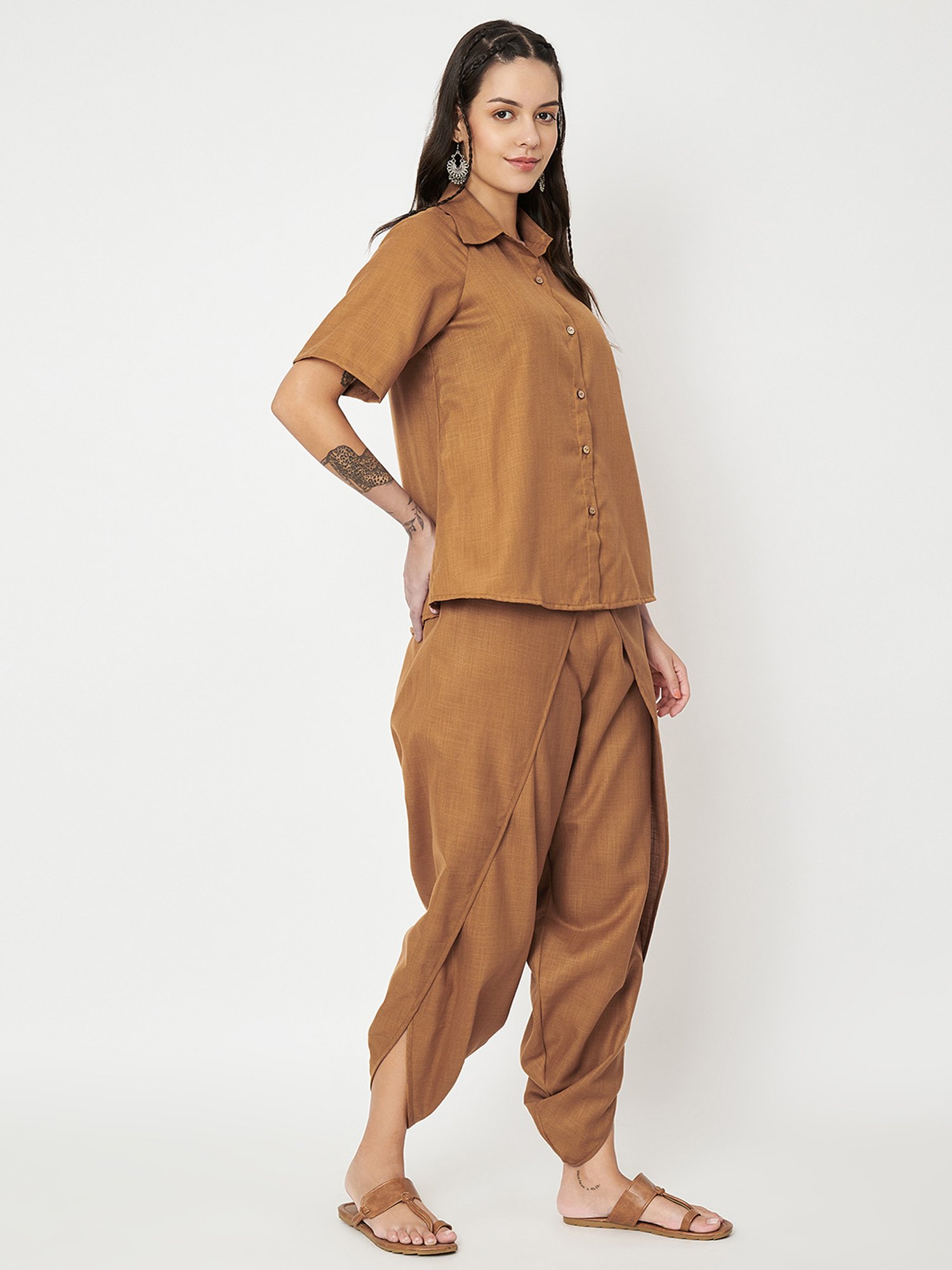 9rasa Mustard Shirt & Dhoti Set