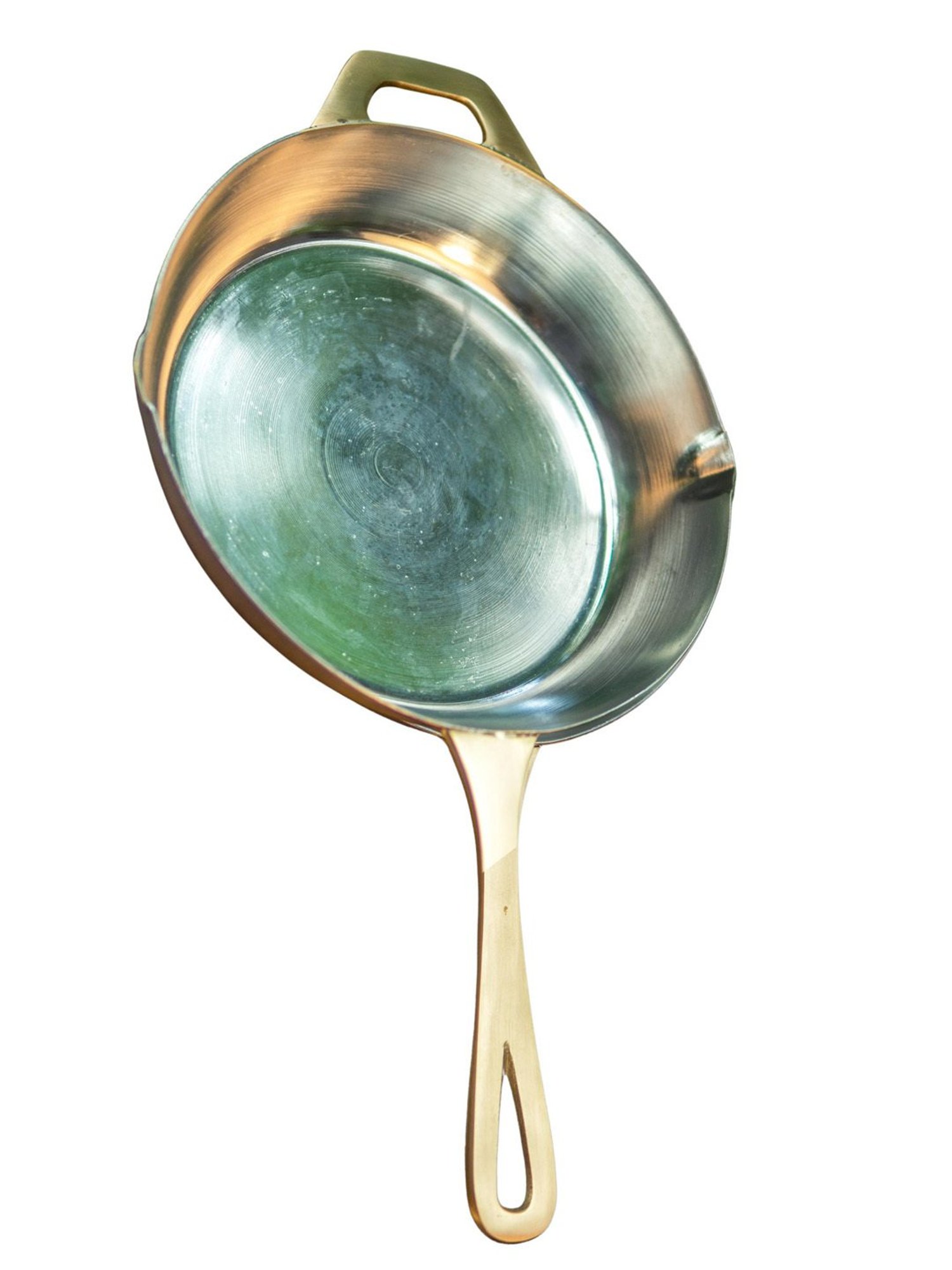 Ambi Pure Brass Fry Pan With Heavy Base - 10 Inches Diameter