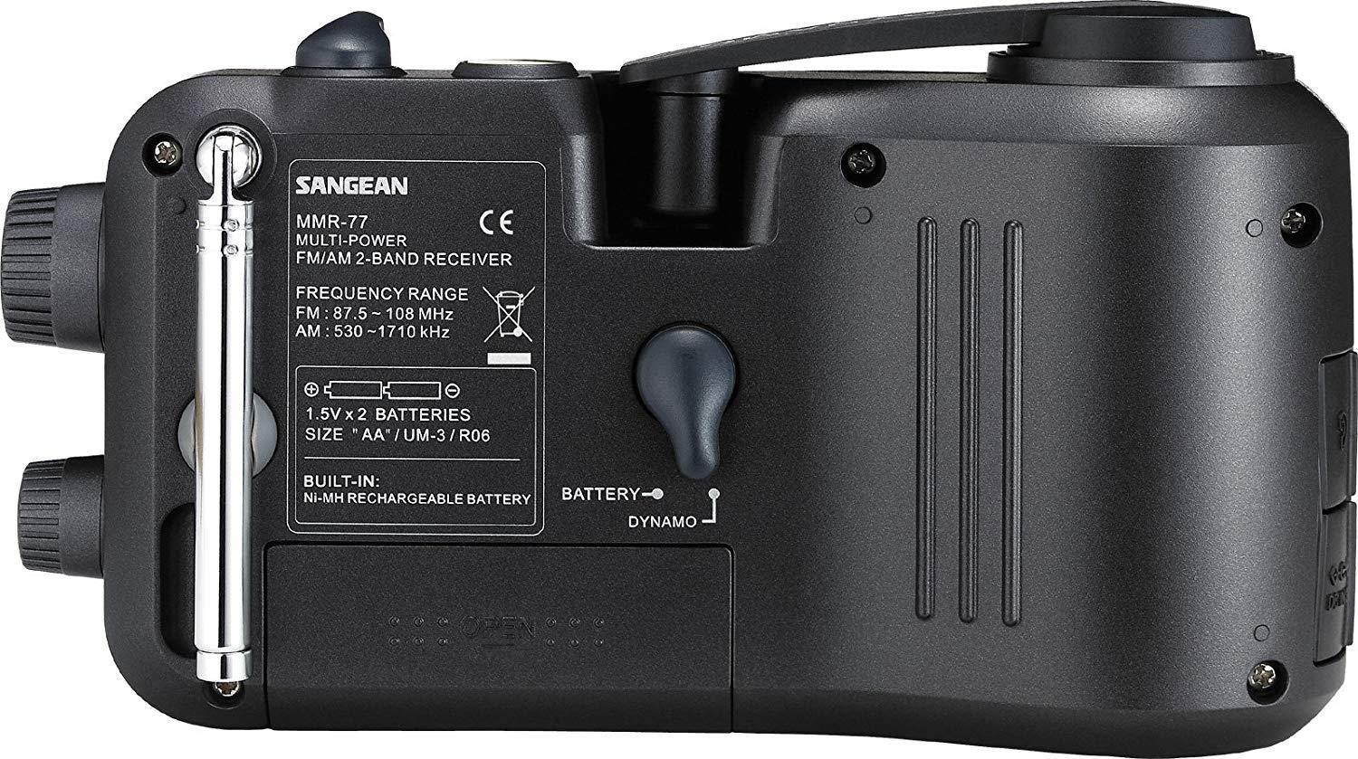 Sangean Compact Emergency Water-Resistant Hand Crank AM/FM Radio with Built-in Speaker