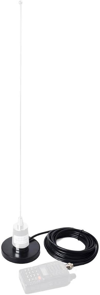 HYS Universal NMO Magnetic Base Mount Mobile Antenna NMO to BNC Male Connector W/5M(16.4ft) RG-58 Coaxial Cable for BNC HF/VHF/UHF 27Mhz Portable CB Transceiver Radios