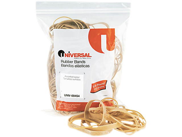 UNIVERSAL Rubber Bands Size 54 Assorted Lengths 1/4lb Pack 00454