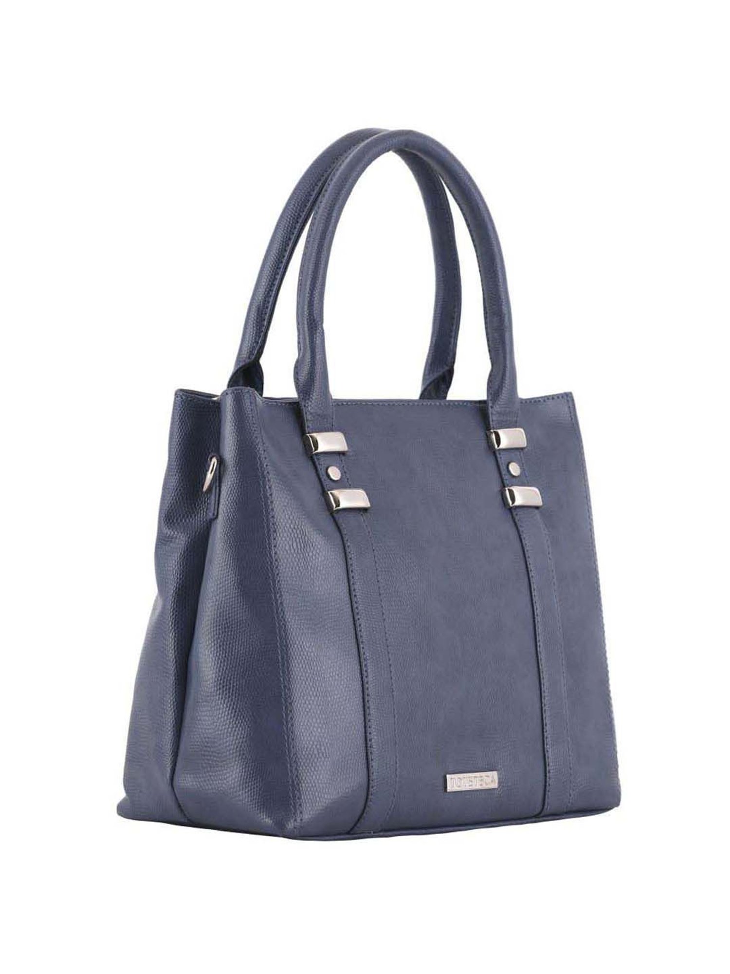 Toteteca Blue Textured Medium Handbag