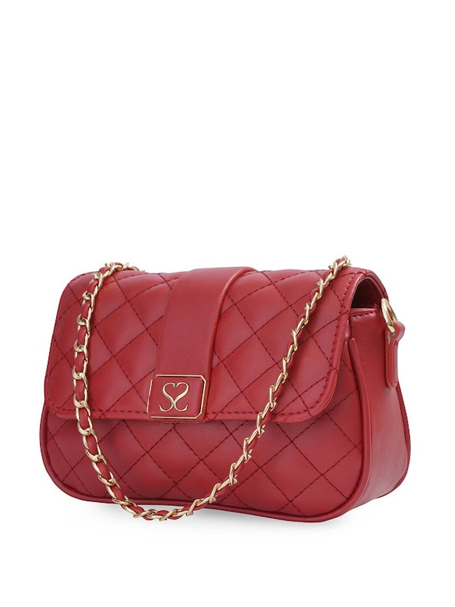 Sugarush Anny Red PU Quilted Sling Handbag