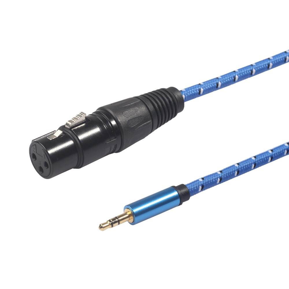 XLR 3 Pin Female to 1/8 3.5mm Stereo Jack Mic Audio Cord Cable 3M XLR3F to 3.5 mm TRS Microphone connector (1pcs)
