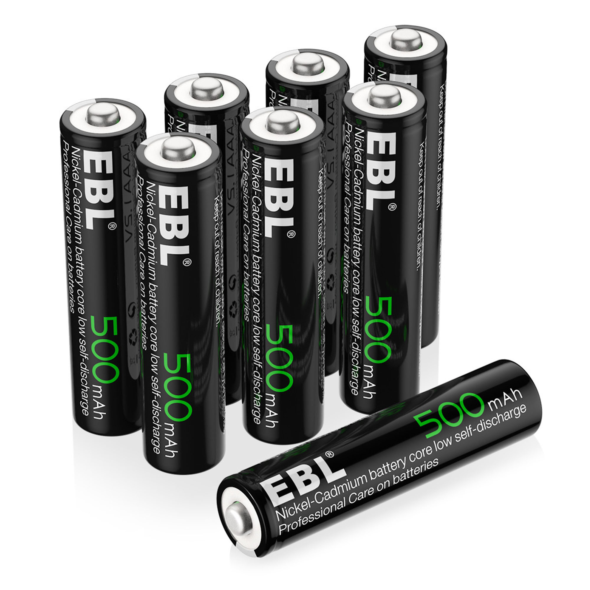 EBL 8 Pcs AAA 1.2V Rechargeable Batteries 500mAh Ni-Cd Battery for TV Keyboards