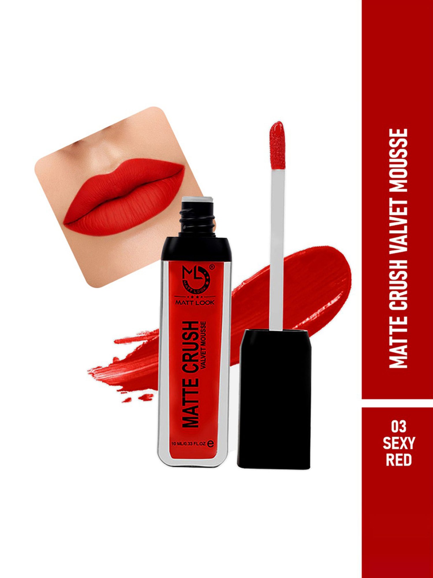 Matt Look Matte Crush Velvet Mousse Liquid Lipstick 03 Sexy Red - 10 ml
