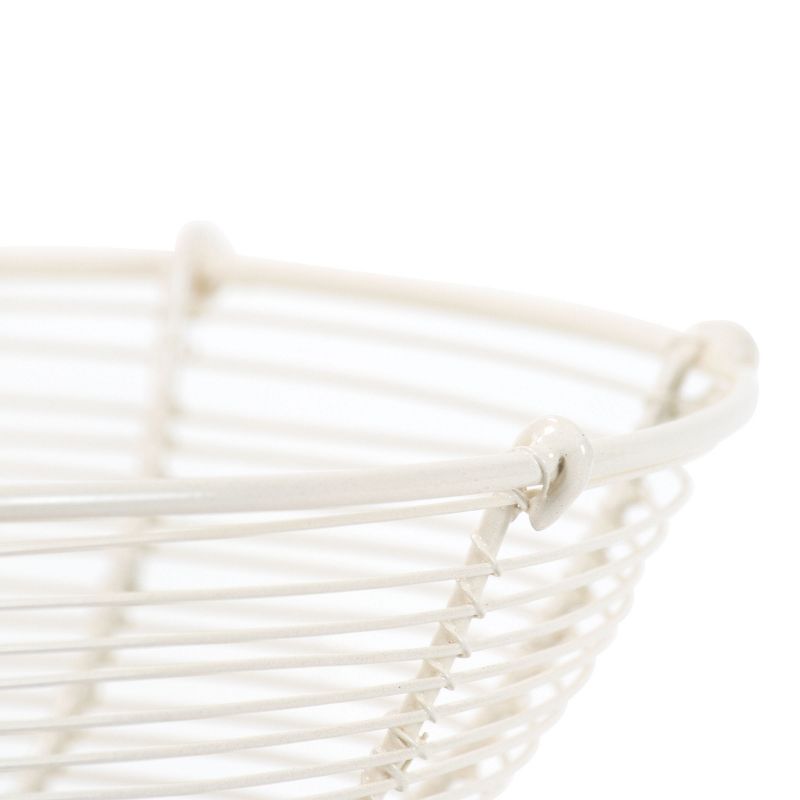 White Metal Fruit Basket - Foreside Home & Garden