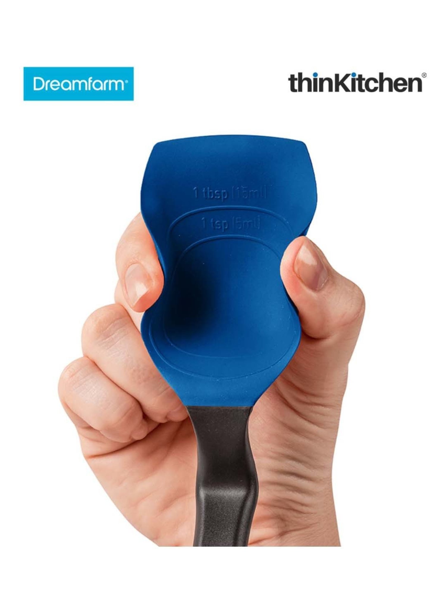 Dreamfarm Blue Nylon Supoon Sit Up Scraping & Cooking Spoon With Measuring Lines
